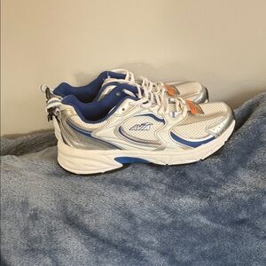 Avia White and Blue Athletic Sneakers